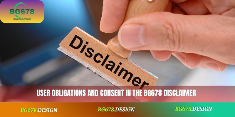 User obligations and consent in the BG678 disclaimer